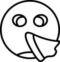 Sneezing Face Line Icon vector