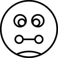 Nauseated Face Line Icon vector