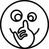 Shushing Face Line Icon vector