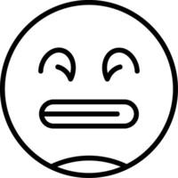 Grimacing Face Line Icon vector