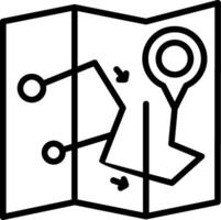 Route Map Line Icon vector