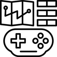 Game Map Line Icon vector