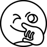 Thinking Face Line Icon vector