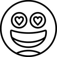 Smiling Face with Heart Ey Line Icon vector