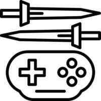 Game Sword Line Icon vector