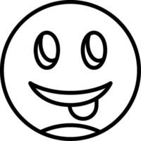 Face with Tongue Line Icon vector