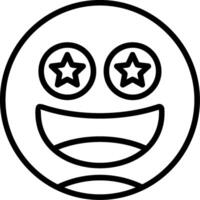 Star-Struck Line Icon vector