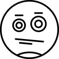 Expressionless Face Line Icon vector