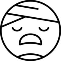 Face with Head-Bandage Line Icon vector