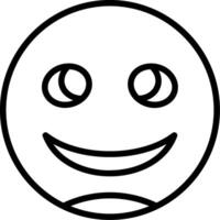 Slightly Smiling Face Line Icon vector