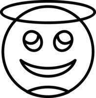 Smiling Face with Halo Line Icon vector