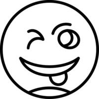 Winking Face with Tongue Line Icon vector