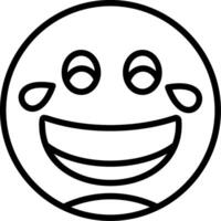 Face with Tears of Joy Line Icon vector