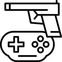 Game Gun Line Icon vector