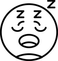 Sleeping Face Line Icon vector