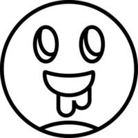Drooling Face Line Icon vector
