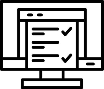 icono de línea de lista de verificación del sitio web vector