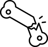 Broken Bone Line Icon vector