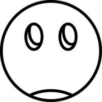 Face Without Mouth Line Icon vector