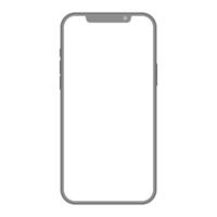 Black frame isolated mobile phone mockup template. Smartphone device with blank screen for advertisement vector