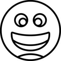 Grinning Face with Big Eyes Line Icon vector