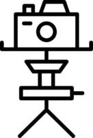 Camera Tripod Line Icon vector