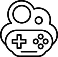 Cloud Game Line Icon vector