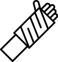 Broken Arm Line Icon vector