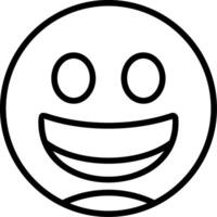 Beaming Face with Smiling E Line Icon vector