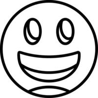 Grinning Face Line Icon vector