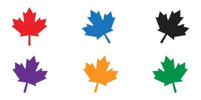 Colorful maple leaf icons set for design or print. Maple leaf icon. vector