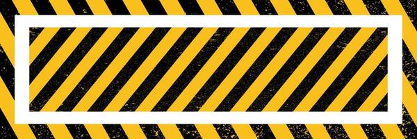 Warning frame grunge diagonal stripes. Bordered by textured yellow and black caution stripes. vector