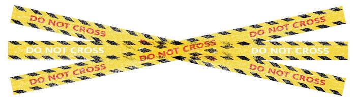 Barrier tape crime scene border. Police lines do not cross. Caution tape ribbons reading Do Not Cross. vector