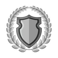 Shield Surrounded by Laurel Wreath vector