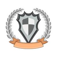 shield with laurel wreath and ribbon illustration vector