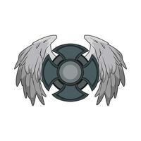 Protective Shield with Feathered Wings vector