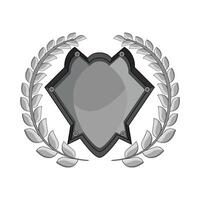 illustration of shield with laurel wreath vector