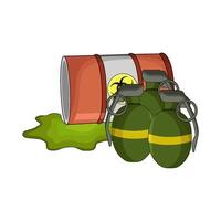 illustration of nuclear container with grenade vector