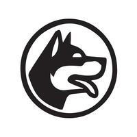 Cute Dog Logo in a Circle Frame vector