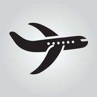 airplane in flight against a light gray background vector