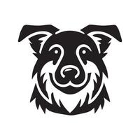black and white silhouette of a dog's head and shoulders vector