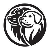 Happy Dog Silhouette in a Circular Design vector
