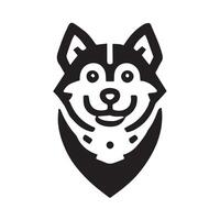 This is a simple, black and white dog icon vector