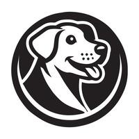 Friendly dogs in a circular icon design vector