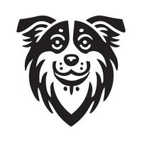 Cute black and white cartoon dog icon vector