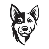 Happy Dog Head Illustration in Simple Style vector