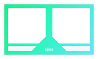Landscape frame for media player interface. Online stream futuristic technology style. vector