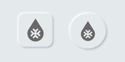 Snowflake solid icon in neomorphic design style. Cold signs illustration. vector