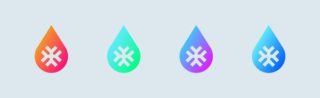 Snowflake solid icon in gradient colors. Cold signs illustration. vector