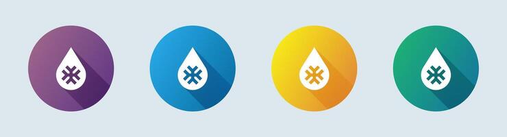 Snowflake solid icon in flat design style. Cold signs illustration. vector